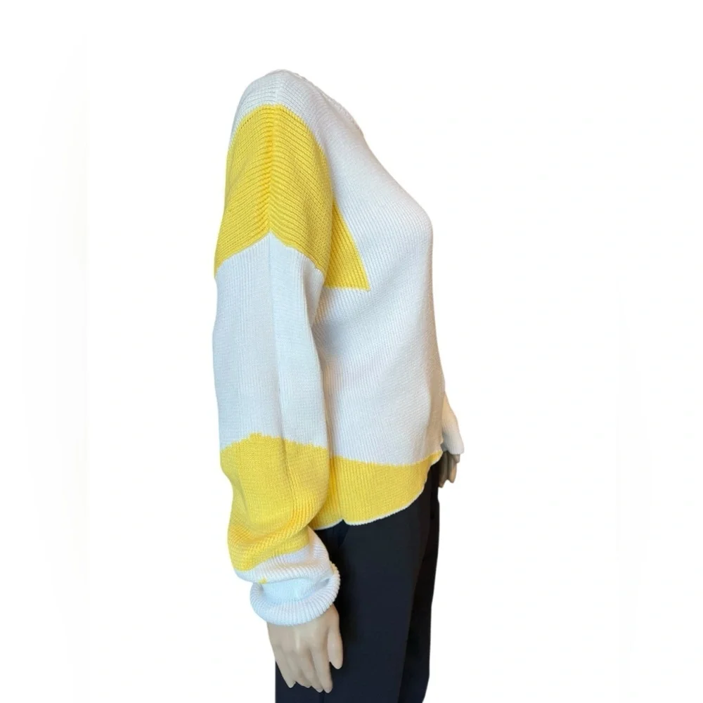 Sweaty Betty Sweater Womens Flash Dance Cotton Knit Pullover Color Block M - Picture 6 of 12